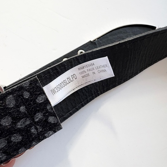 Noir NYC double buckle animal print belt - Picture 3 of 5